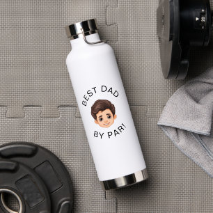 Personalised Face Best Dad By Par New Dad Water Bottle