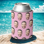 Personalised Face Birthday Favours Bachelor Party Can Cooler<br><div class="desc">Personalised Face Photo Birthday Favours Bachelor Party Pink Can Cooler</div>