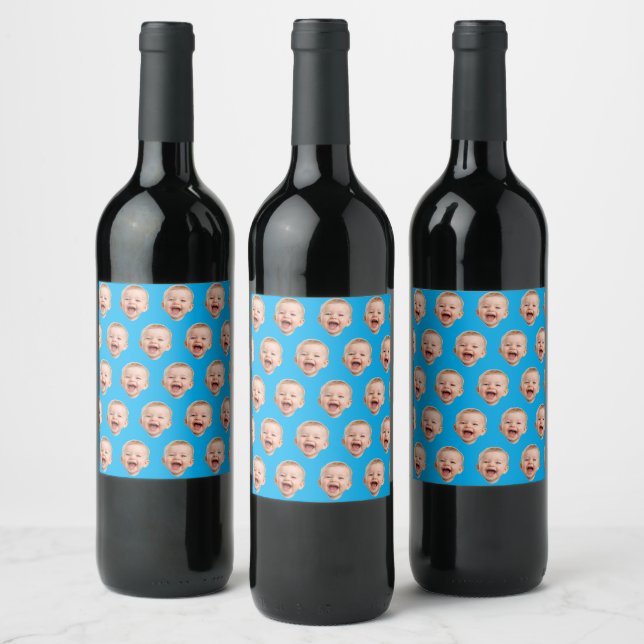 Personalised Face Birthday Favours Bachelor Party  Wine Label (Bottles)