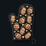 Personalised Face Custom Photo Heart Couple Black Oven Mitt<br><div class="desc">Funny Custom Oven Mitt & Pot Holder Set with Your Face,  and your lover Baking Gifts for Women or Men for Kitchen Cooking,  BBQ,  Grillin faces Photo pattern,  great gifts Whether it's a housewarming,  a friend's birthday,  wedding or any occasion.</div>