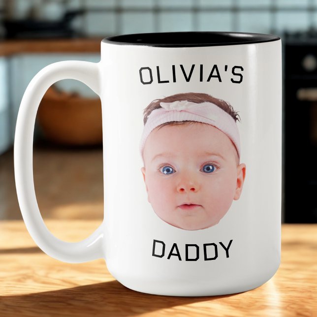 Personalised Face Mug, Custom Baby Mug, Dad Gift Two-Tone Coffee Mug (Creator Uploaded)
