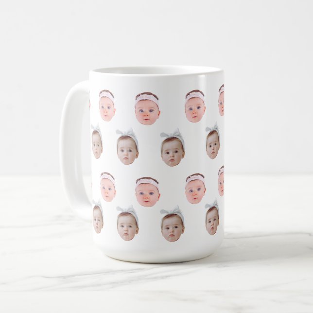 Personalised Face Photo, Custom Mug Face, Dad Mum  (Front Left)