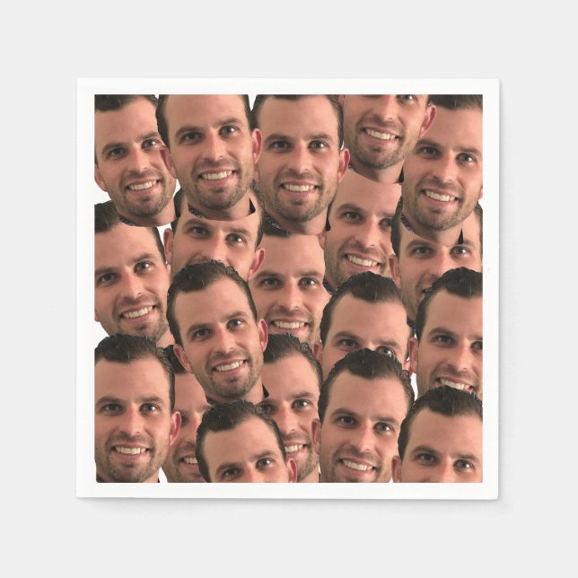 Personalised Face Picture Unique Photo Birthday Napkin (Front)