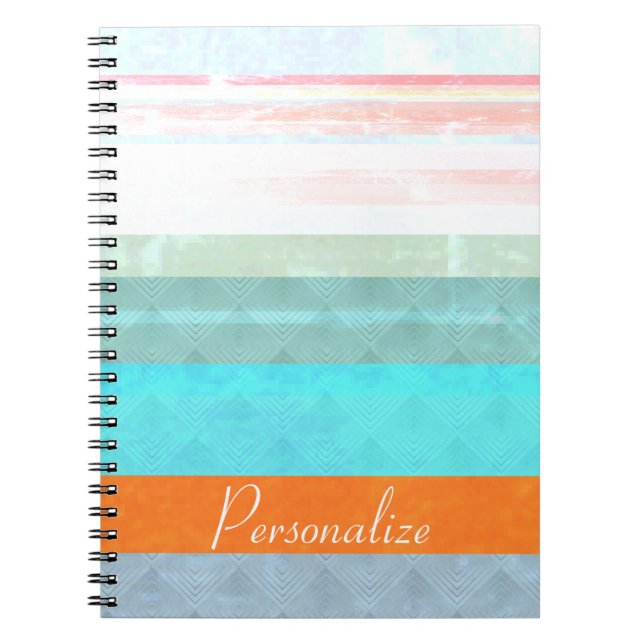 Personalised Faded & Weathered Stripes Spiral Notebook (Front)