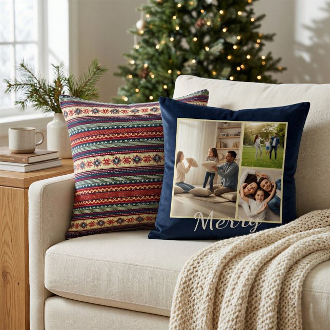 Personalised Fair Isle Christmas Photo Pillow (Creator Uploaded)