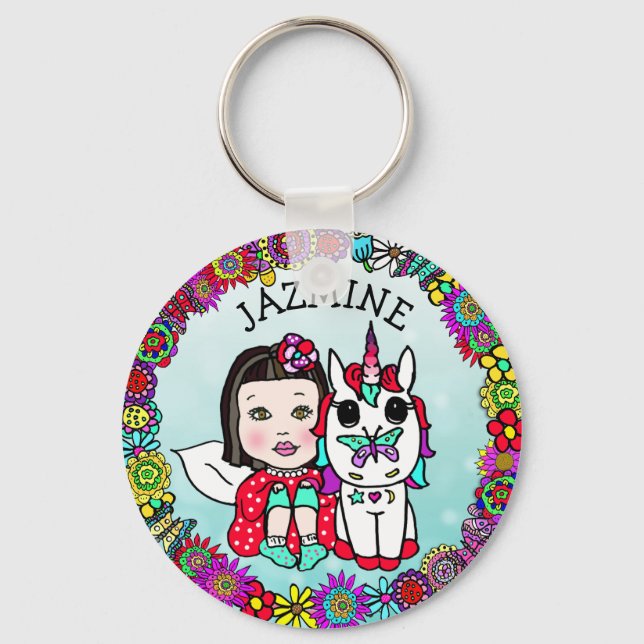 Personalised Fairy and Unicorn Key Chain (Front)