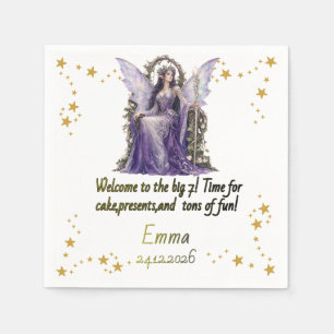 Personalised Fairy Angel 7th Birthday Party Napkin