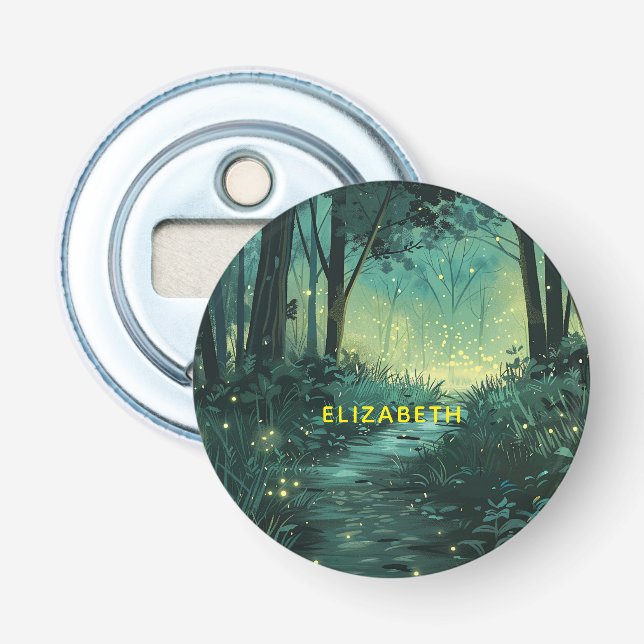 Personalised Fairy Light Forest Bottle Opener (Front)