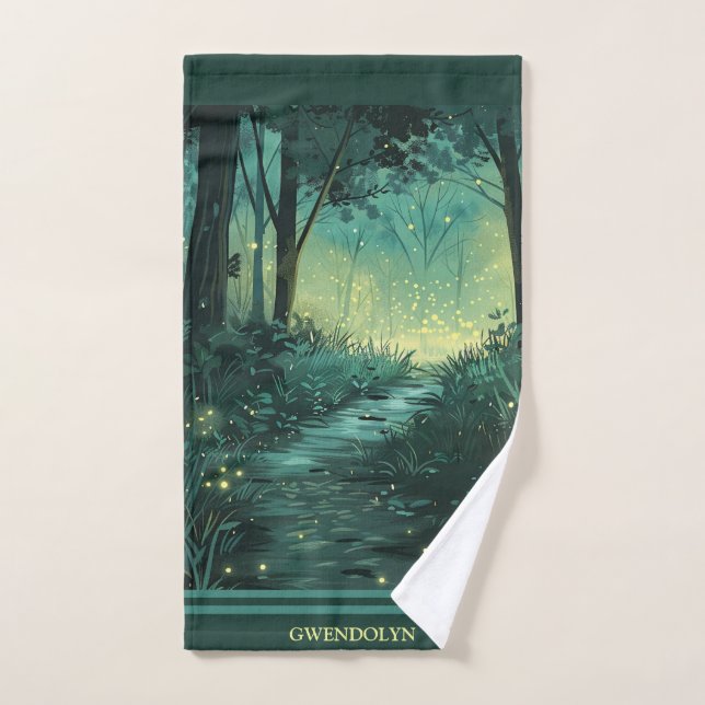 Personalised Fairy Light Forest Hand Towel (Hand Towel)