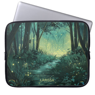 Personalised Fairy Light Forest Laptop Sleeve