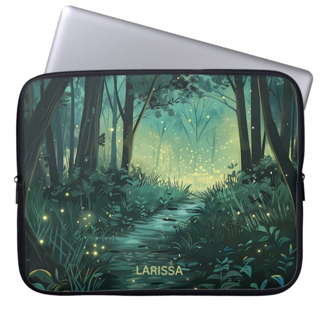 Personalised Fairy Light Forest Laptop Sleeve (Front)