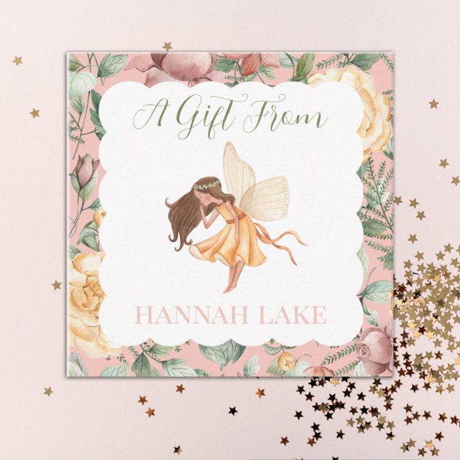 Personalised Fairy Princess floral Girls Gift Enclosure Card (Creator Uploaded)