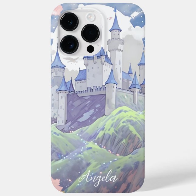 Personalised Fairytale Castle Pastel Watercolor Case-Mate iPhone Case (Back)