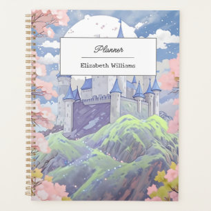 Personalised Fairytale Castle Pastel Watercolor Planner