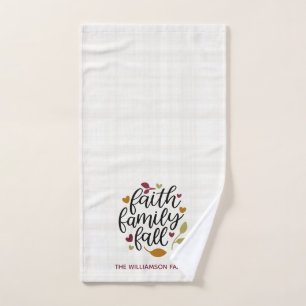 Personalised Faith Family Fall Decor Hand Towel