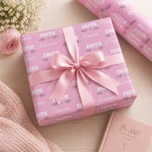 Personalised Faith Heart Christian Wrapping Paper