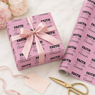 Personalised Faith Heart Christian Wrapping Paper