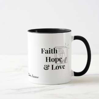 Personalised Faith Hope Love God Bless You Mug Cup