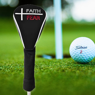 Personalised Faith Over Fear Christian Cross  Golf Head Cover