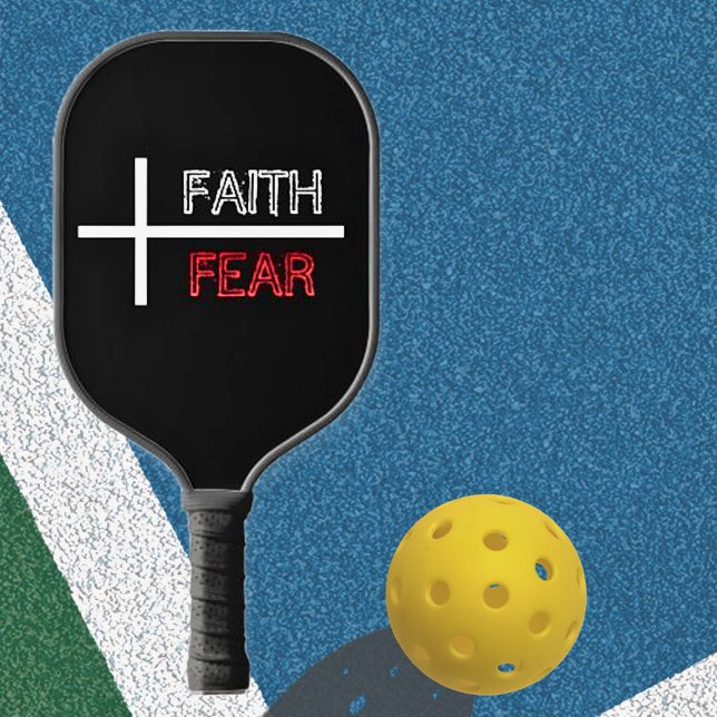 Personalised Faith Over Fear Christian Cross  Pickleball Paddle (Faith over Fear Christian Cross Pickleball Paddle Personalized with Name)
