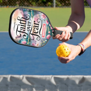 Personalised Faith Over Fear Christian Women Pickleball Paddle
