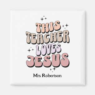 Personalised faith retro teacher appreciation magnet