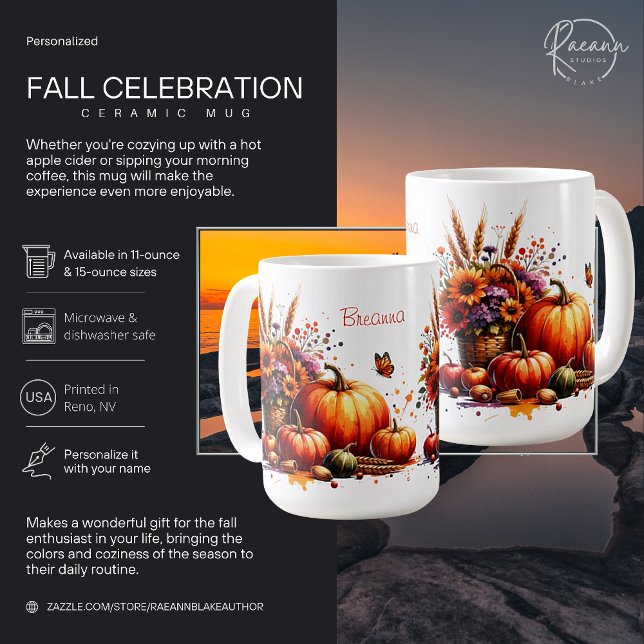 Personalised Fall Celebration Ceramic Mug (Creator Uploaded)