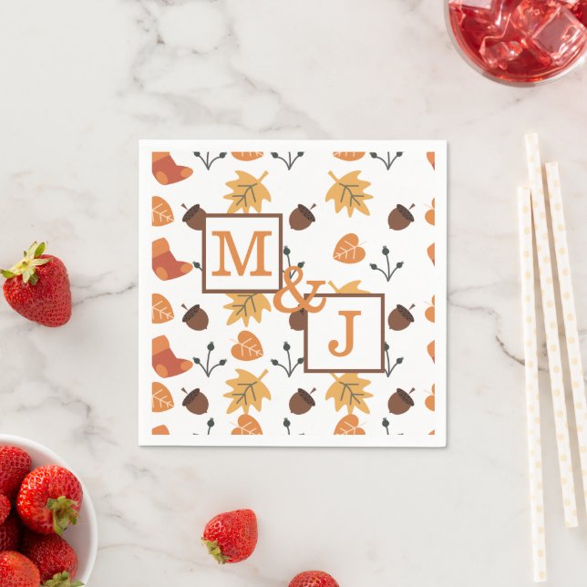 Personalised Fall Couple Napkin (Insitu)