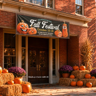 Personalised Fall Festival Banner, Pumpkin Party Banner