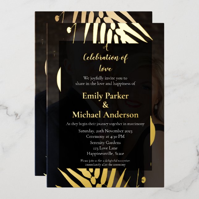 Personalised fall foliage wedding card (Front/Back)