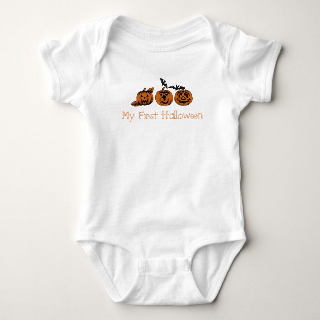 Personalised Fall/Halloween/pumpkin Baby Bodysuit (Front)