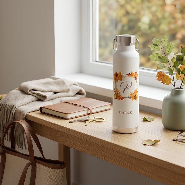 Personalised Fall Harvest Monogram Water Bottle (Creator Uploaded)