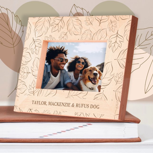 Personalised Fall Leaf Pattern Add Your Own Text Etched Frames (Personalized Fall Leaf Pattern Add Your Own Text Etched Frames by Ricaso. Stunning leaves patterned)