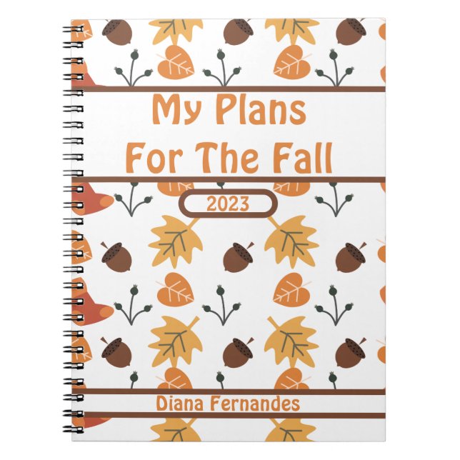 Personalised Fall  Notebook (Front)