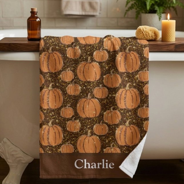 Personalised Fall Pumpkin Beach Towel (Creator Uploaded)