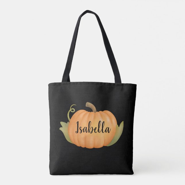 Personalised Fall Pumpkin Tote Bag (Back)