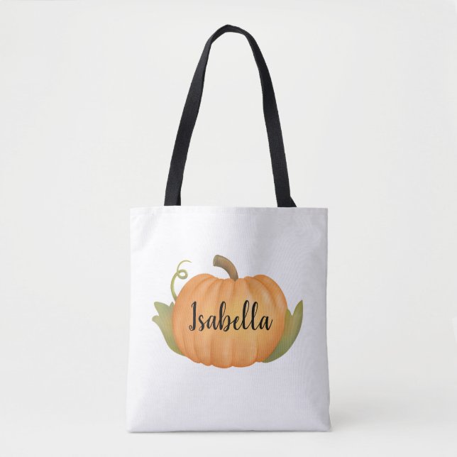 Personalised Fall Pumpkin Tote Bag (Front)