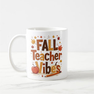 Personalised Fall Teacher Vibes Coffee Mug