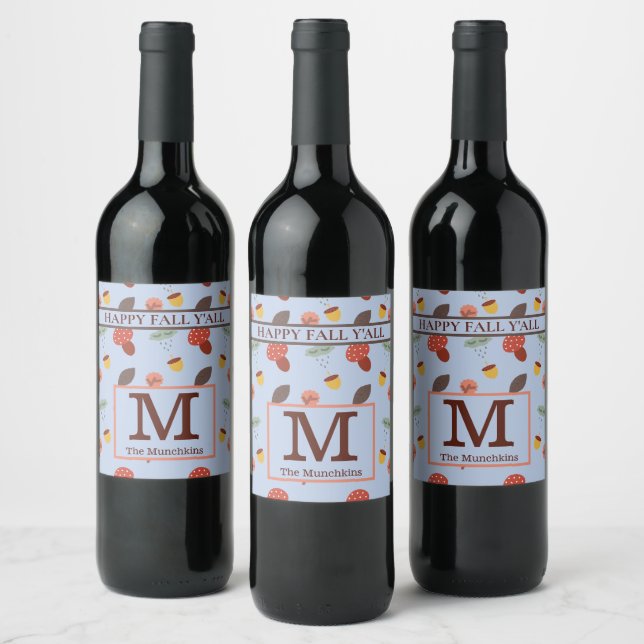 Personalised Fall Wine Label (Bottles)