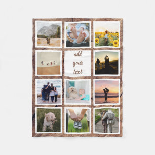 Personalised Family 11 Photo Custom Collage Fleece Blanket