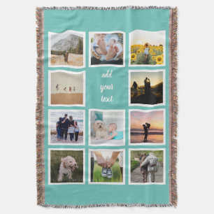 Personalised Family 11 Photo Custom Collage Throw Blanket
