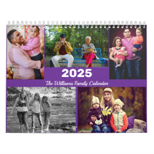 Personalised Family 17 Photo Collage Template 2025 Calendar