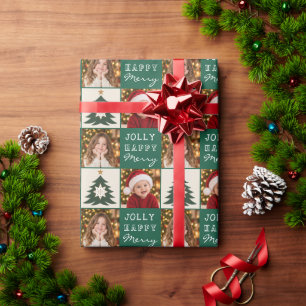 Personalised Family 2 Photo Christmas Wrapping Paper