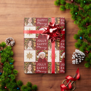 Personalised Family 2 Photo Christmas Wrapping Paper