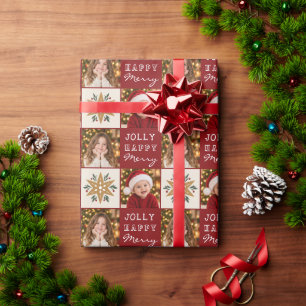 Personalised Family 2 Photo Christmas Wrapping Paper