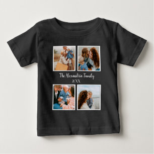 Personalised family 4 photo collage template baby T-Shirt