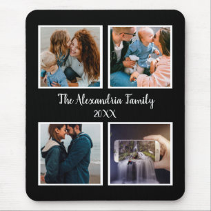 Personalised family 4 photo collage template mouse pad