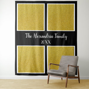 Personalised family 4 photo collage template tapestry