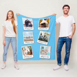 Personalised Family 6 Photo Custom Collage Fleece Blanket