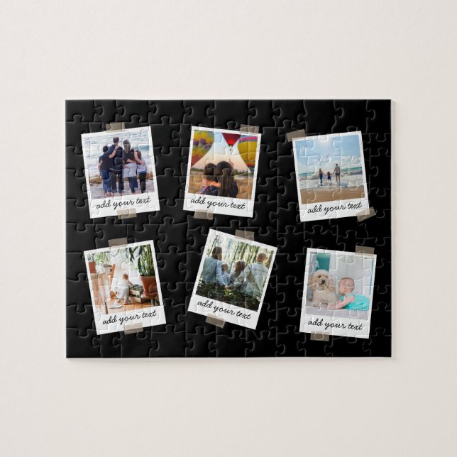 Personalised Family 6 Photo Custom Collage Jigsaw Puzzle (Horizontal)